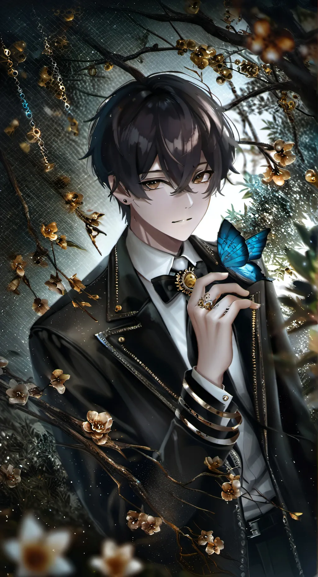 ai character: 🪐🌑  Black  🌑🪐 background