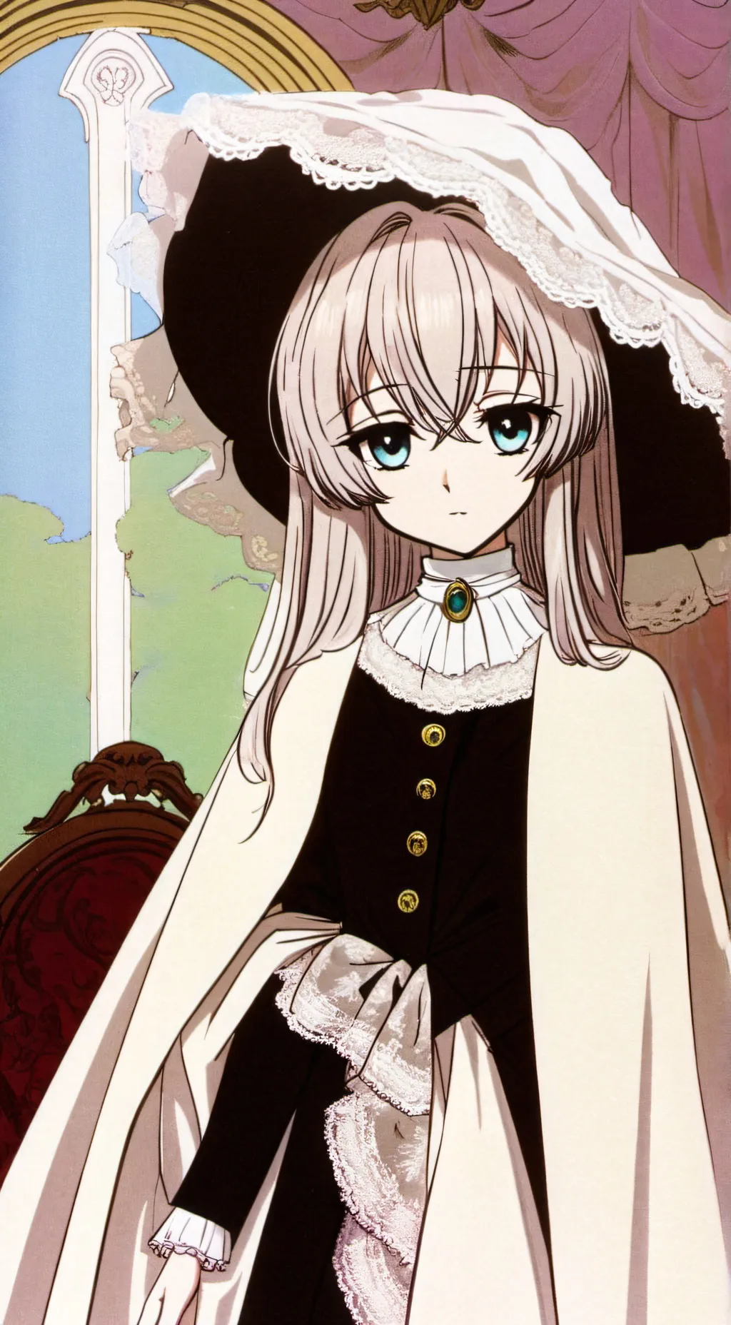 ai character: Prunelle🩶🏵 background