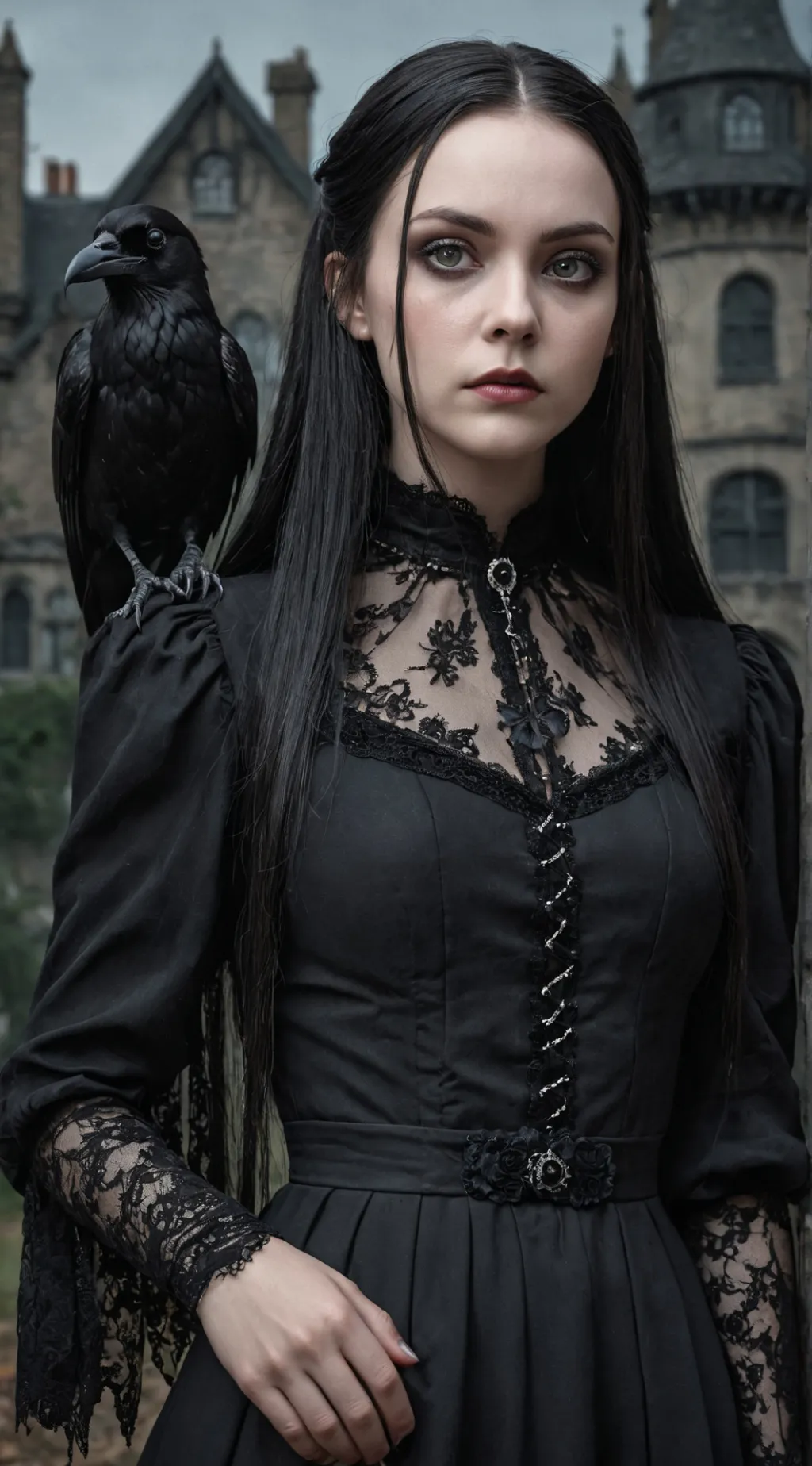 ai character: Wednesday Addams background