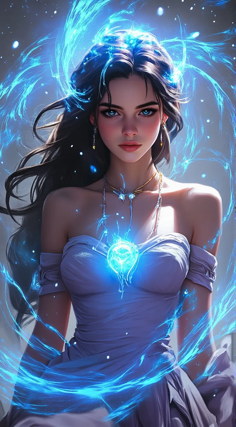 ai character: water queen background