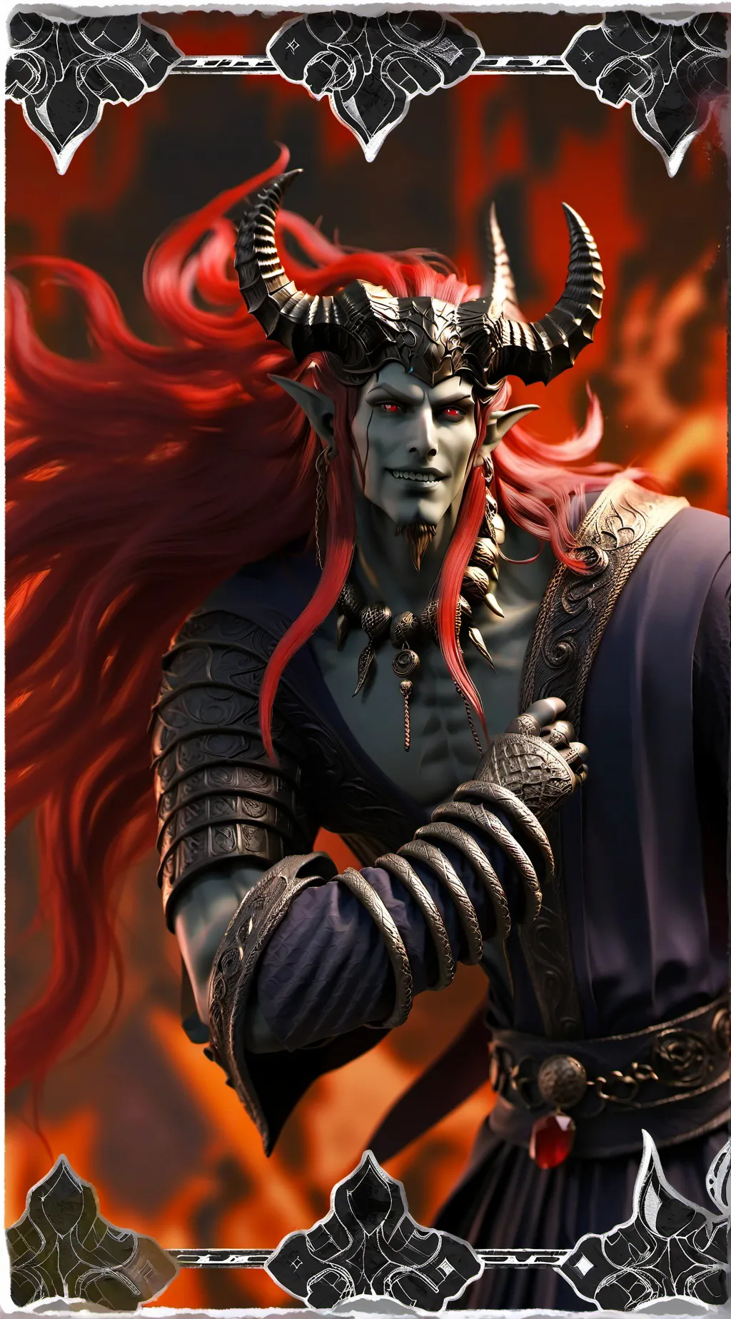 ai character: Demon king shadow  background