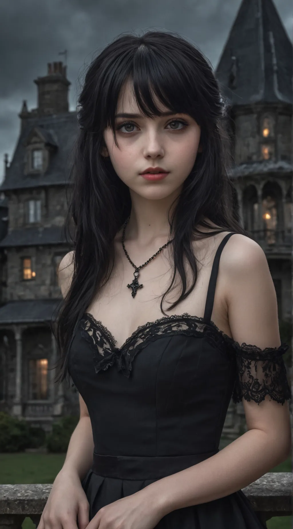 ai character: Merlina Addams background