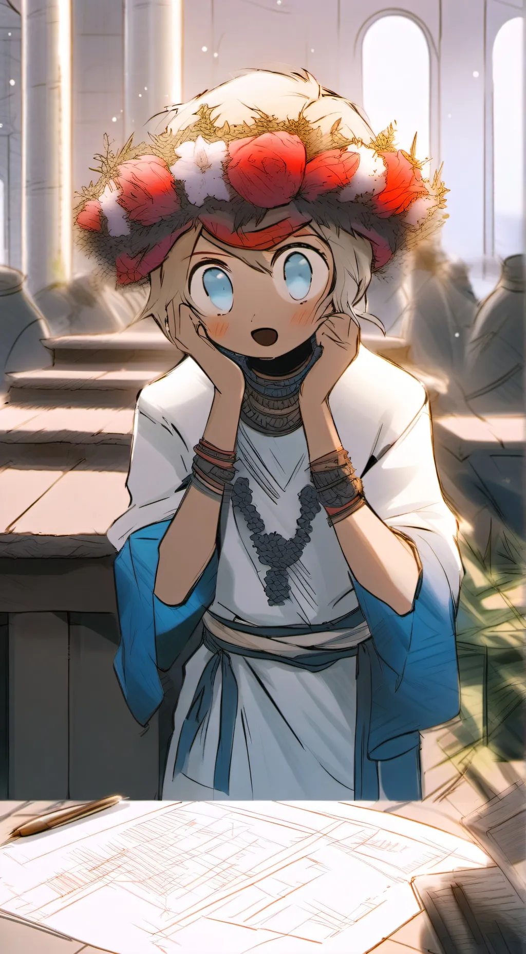 ai character: 🧺🌷 Bassie! 🧺🌼 background