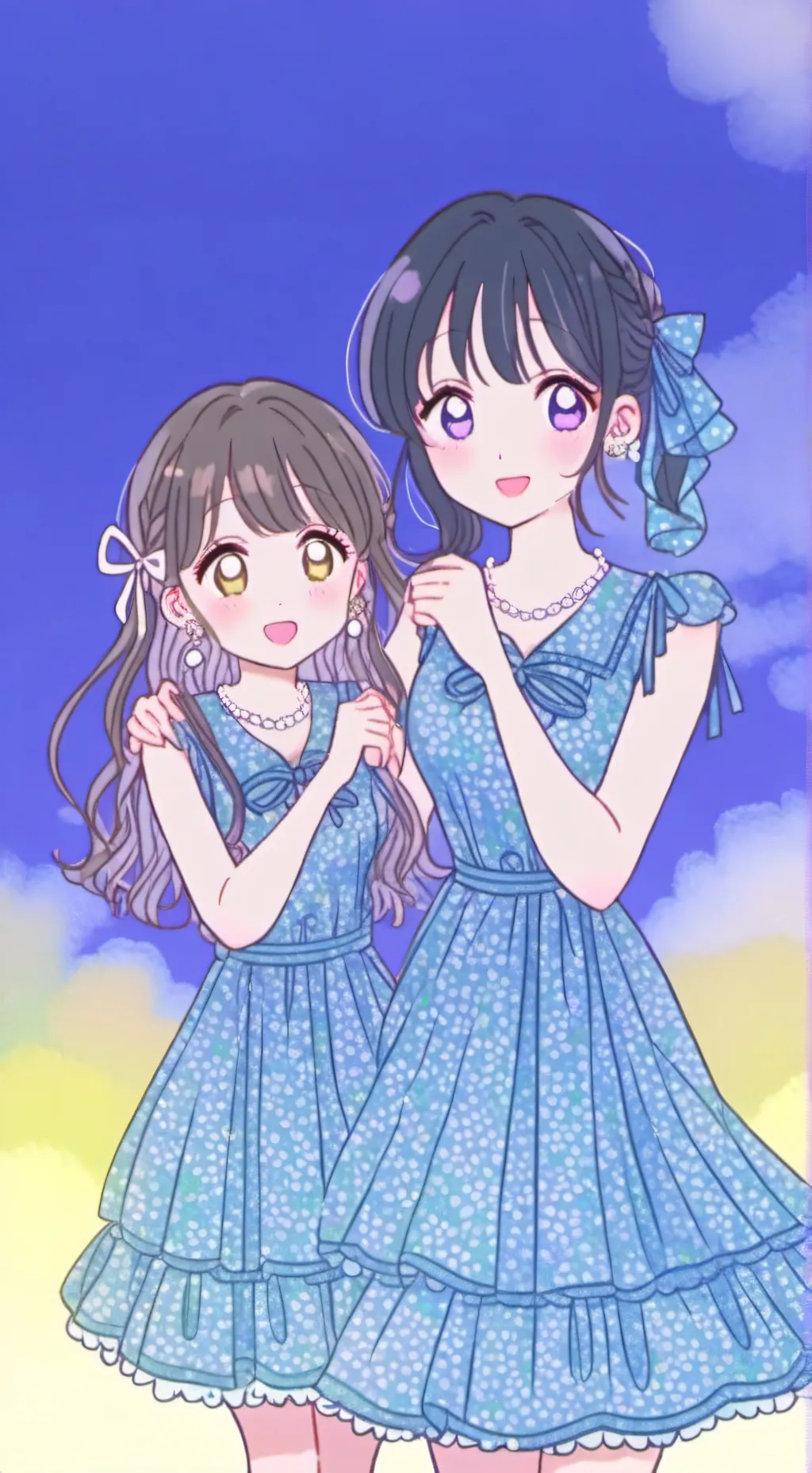 ai character: Lily and Kim  background