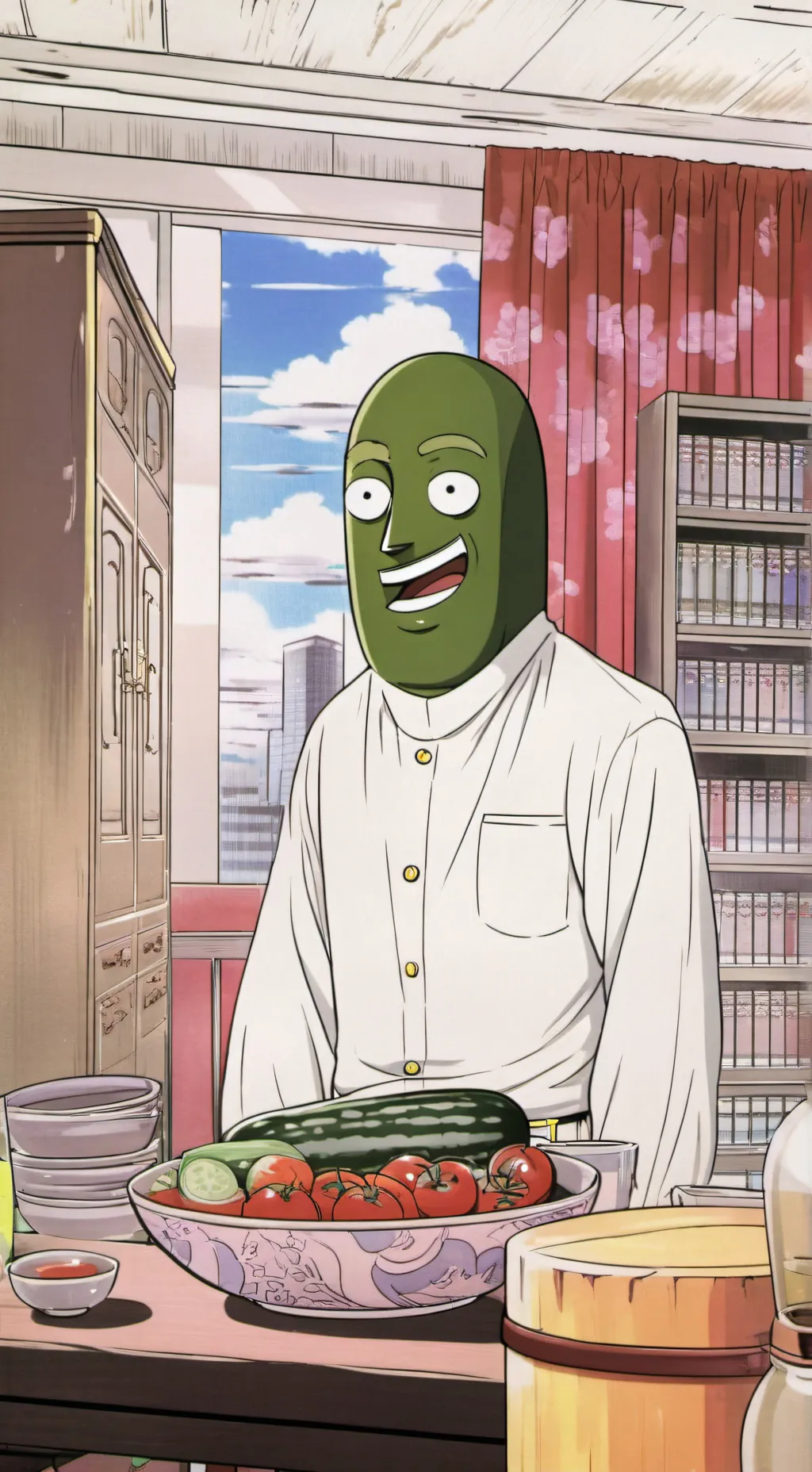 ai character: pickle rick background