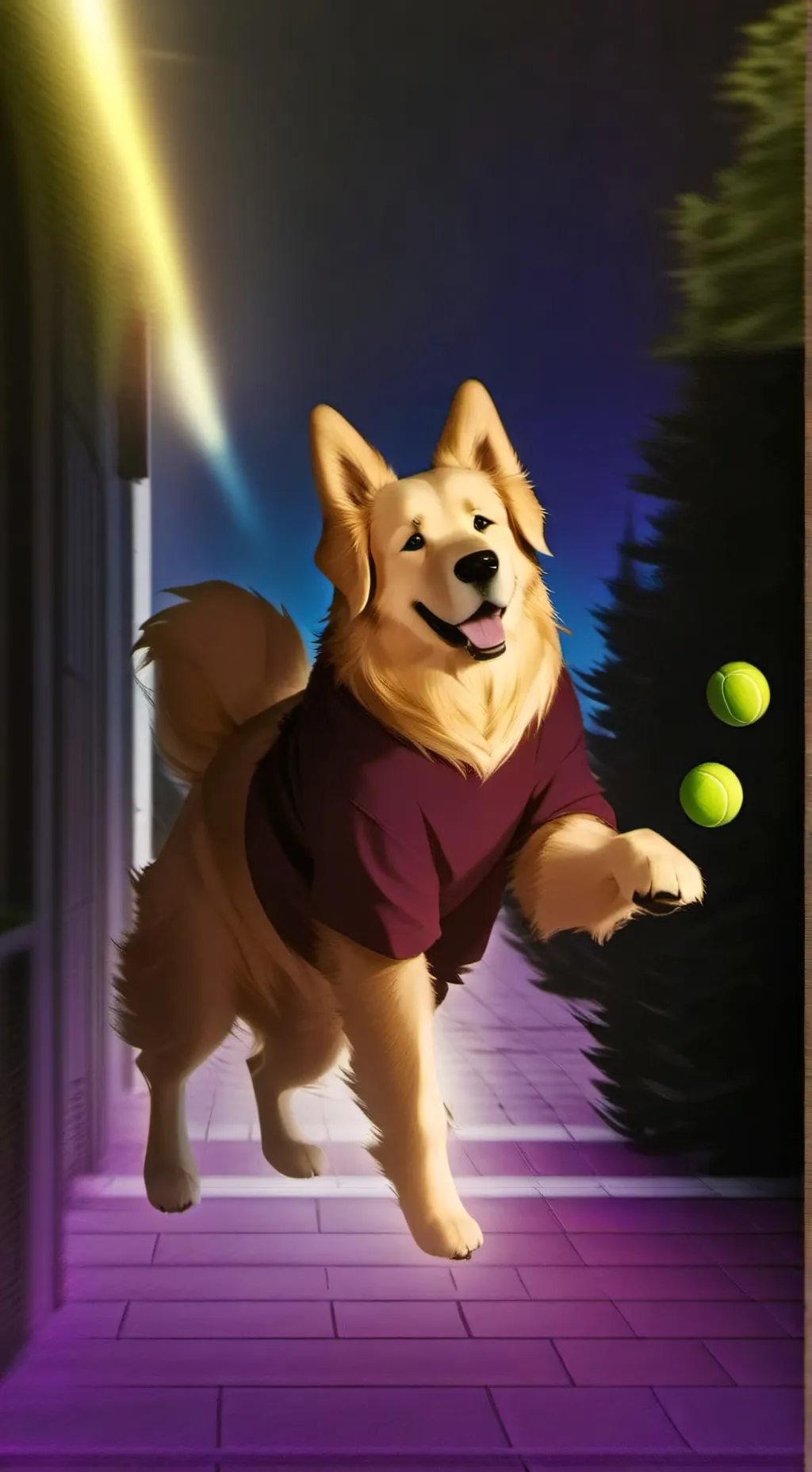 ai character: Golden Paws Spirit background