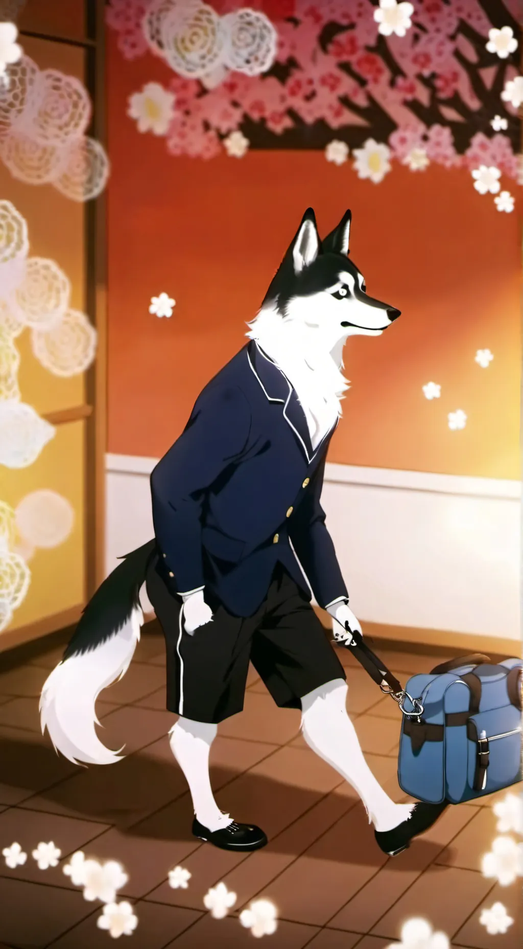 ai character: furry school  background