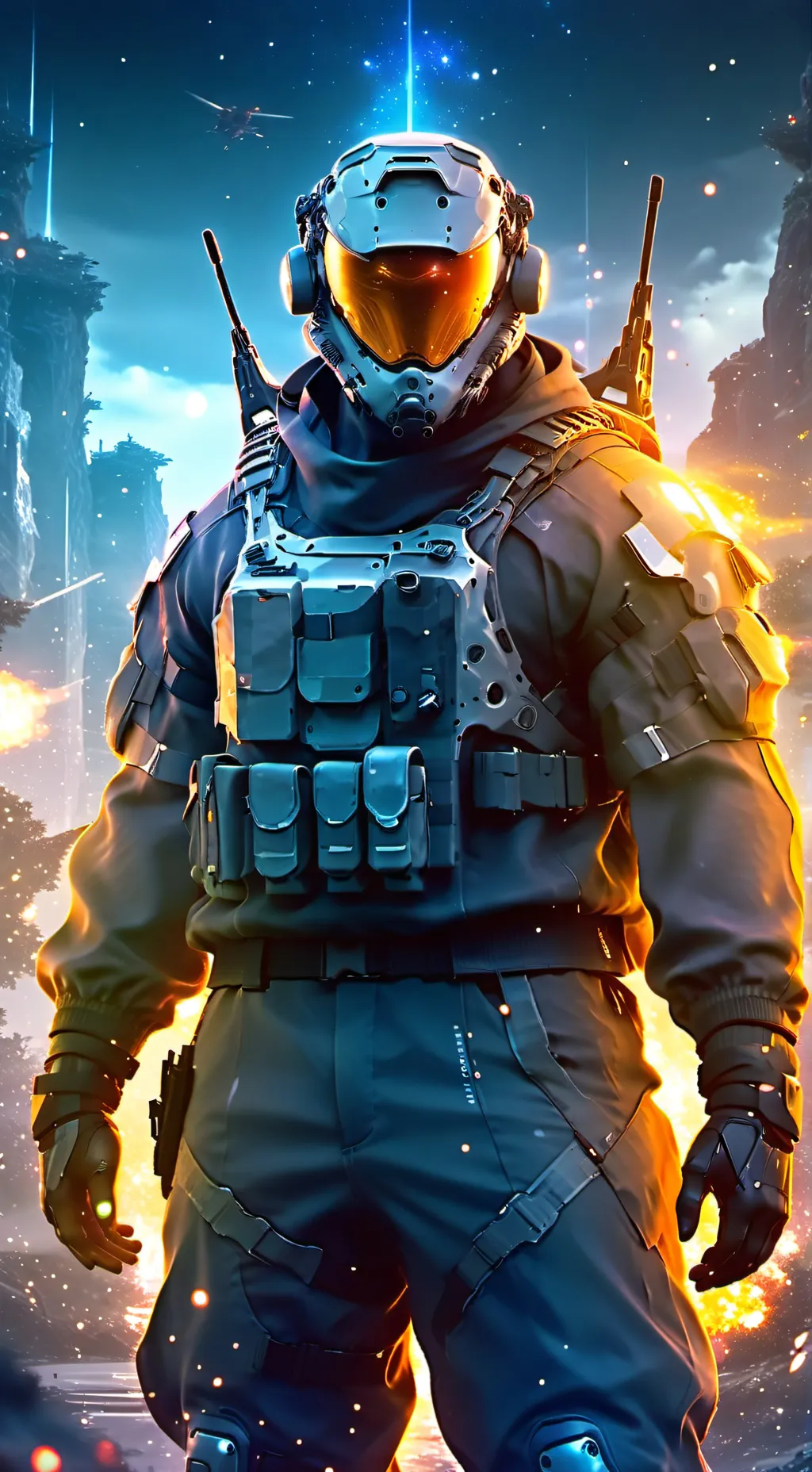 ai character: Space warfare  background