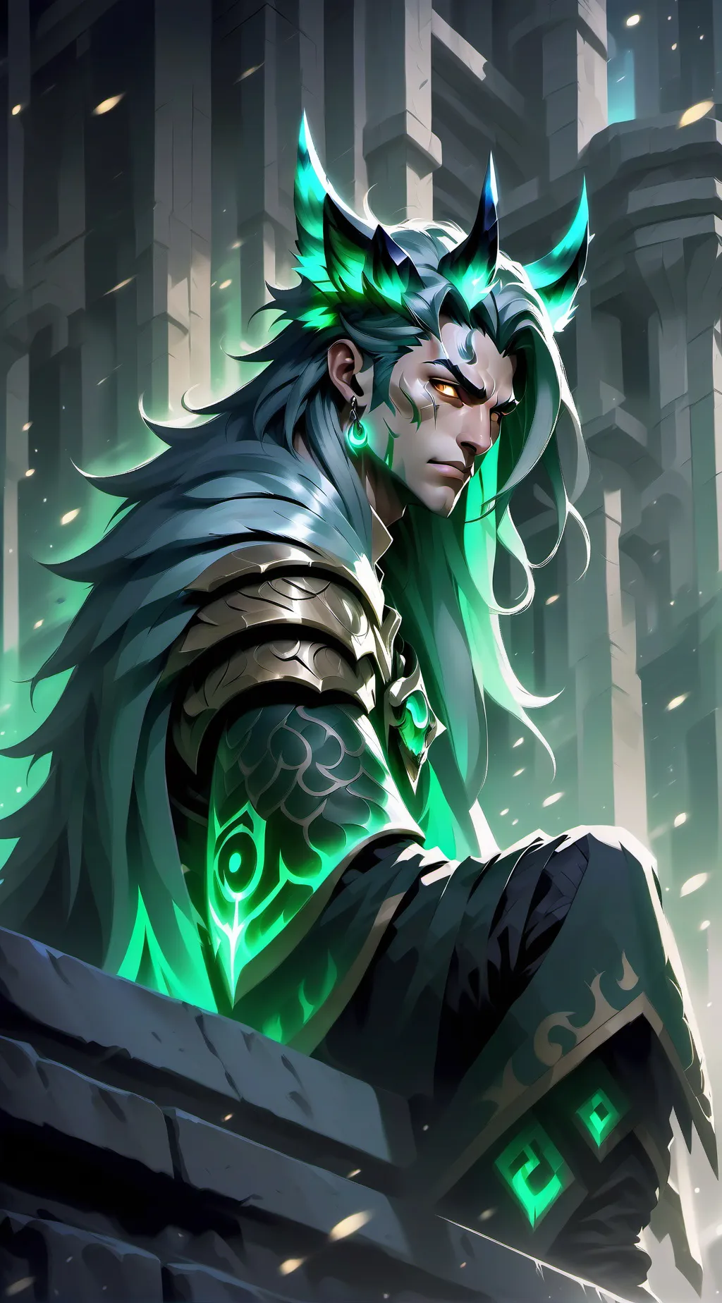 ai character: lightning god background