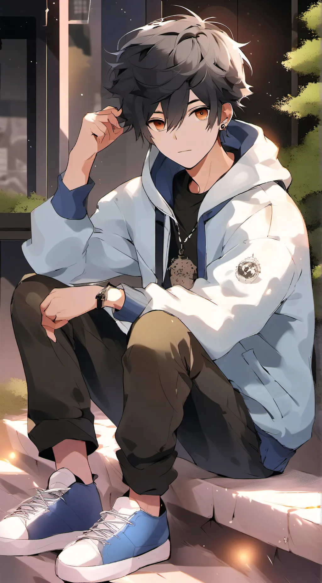 ai character: darck background