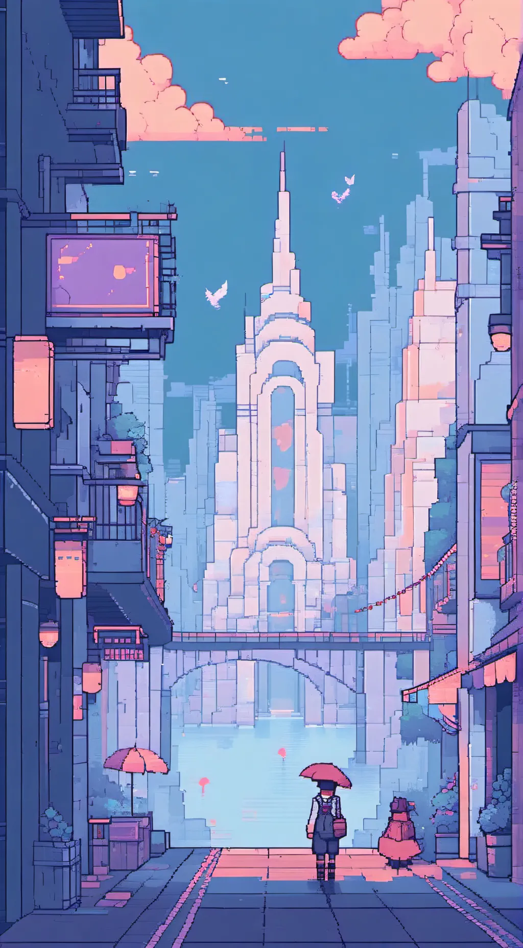 ai character: CH shopping background