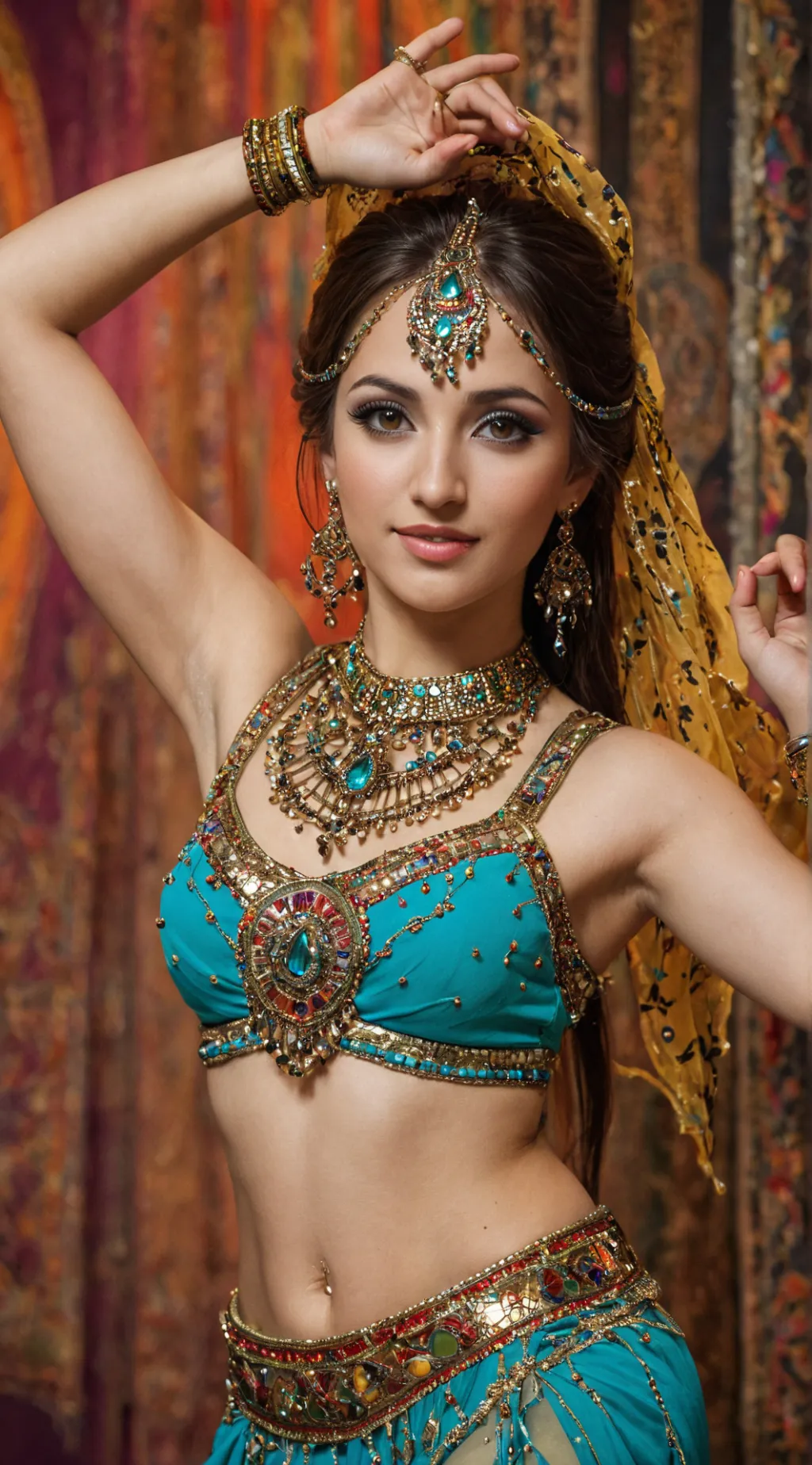 ai character: Shakira Belly Dancer background