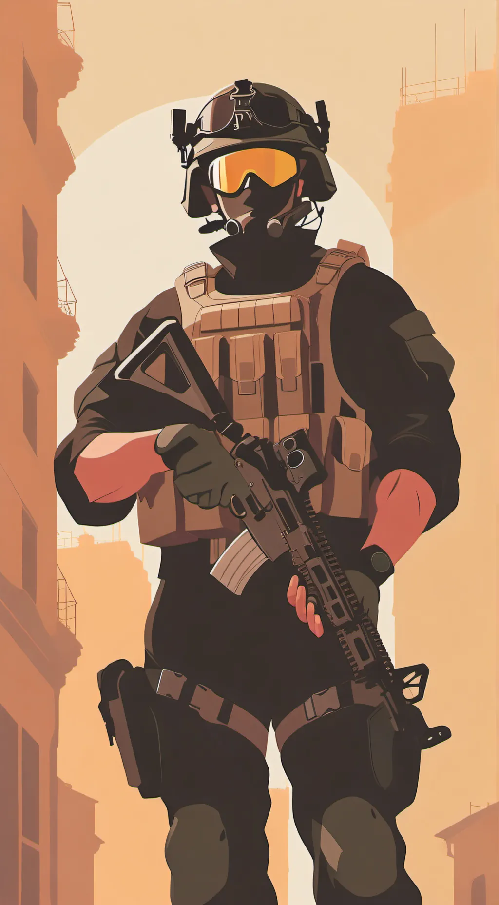 ai character: ОМОН background