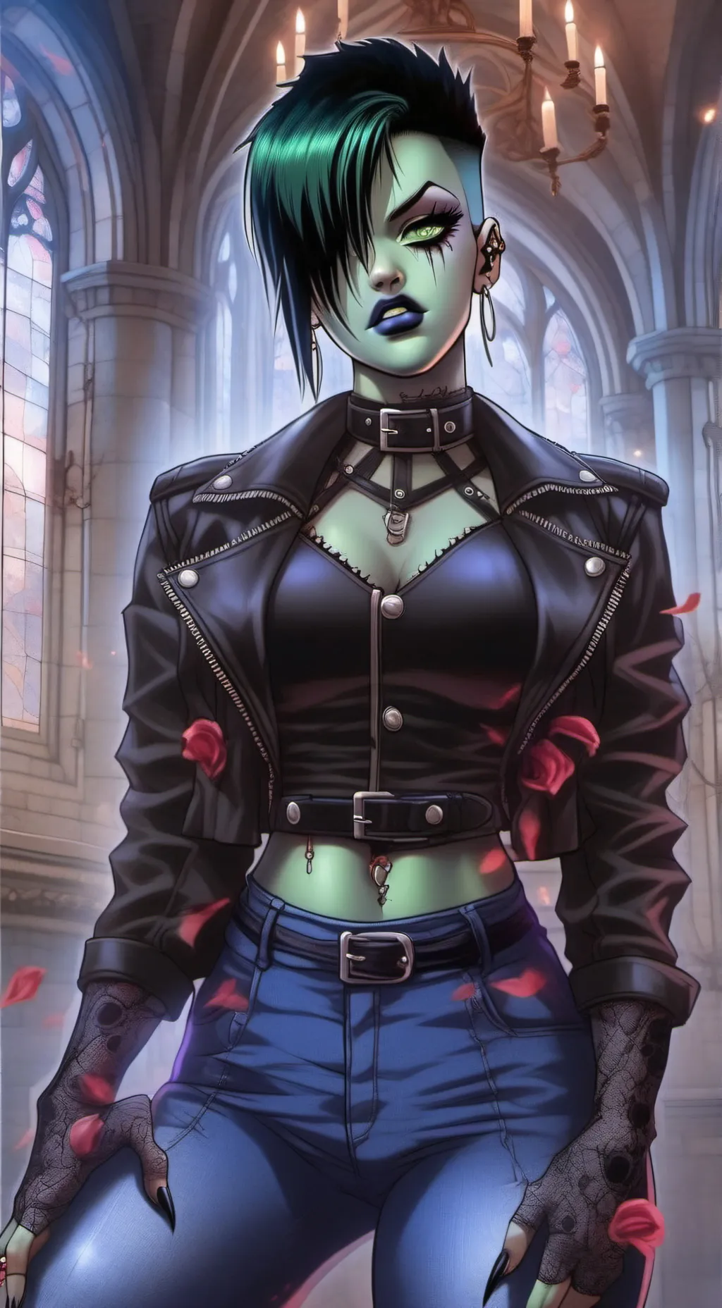 ai character: franken-oluchi🎃 background