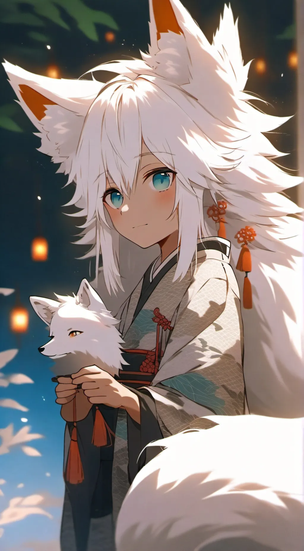 ai character: Kitsune Furry Spirit background
