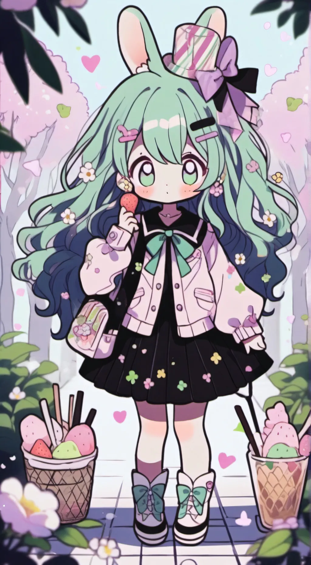 ai character: ice cream background