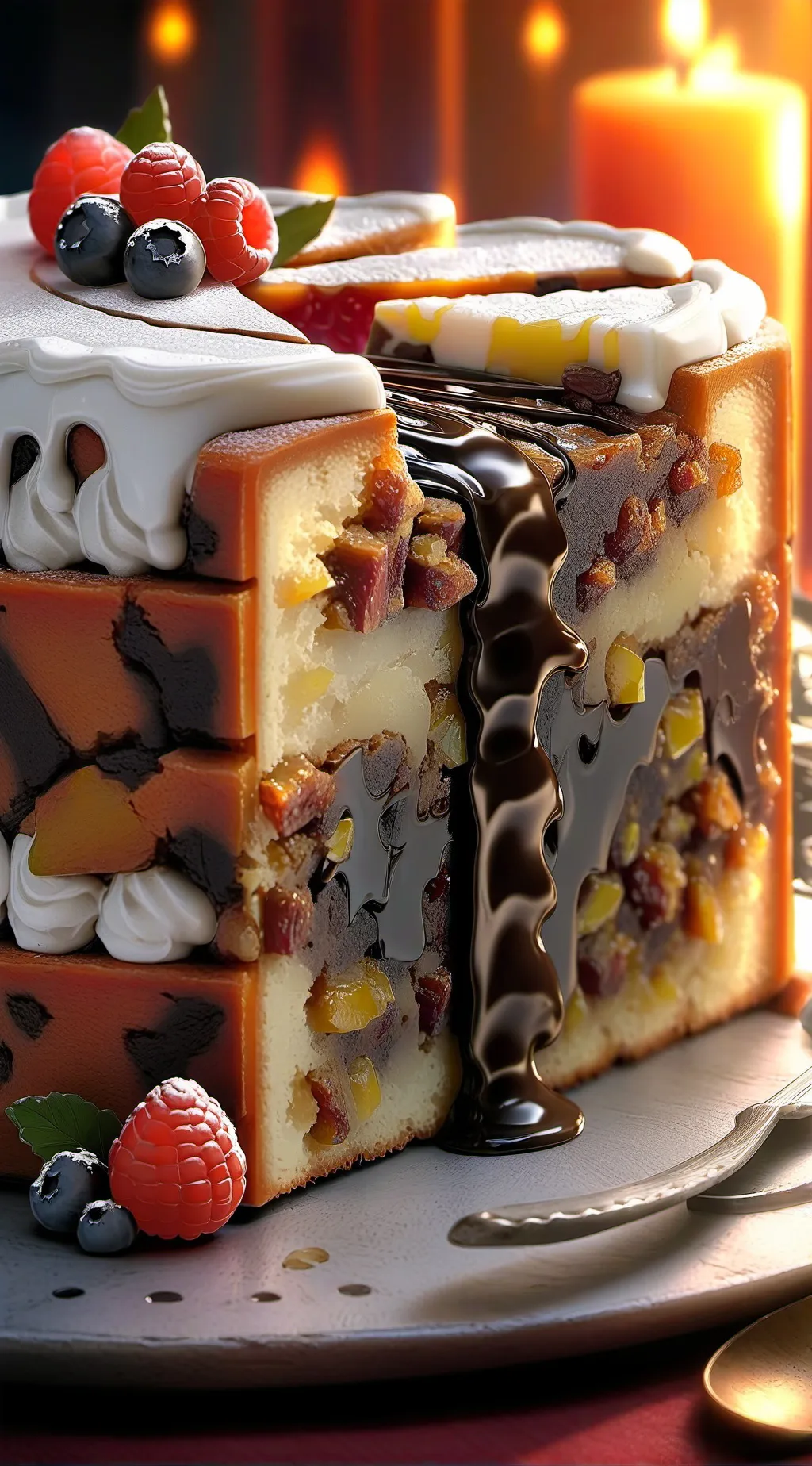 ai character: Fruitcake! 🥧 background