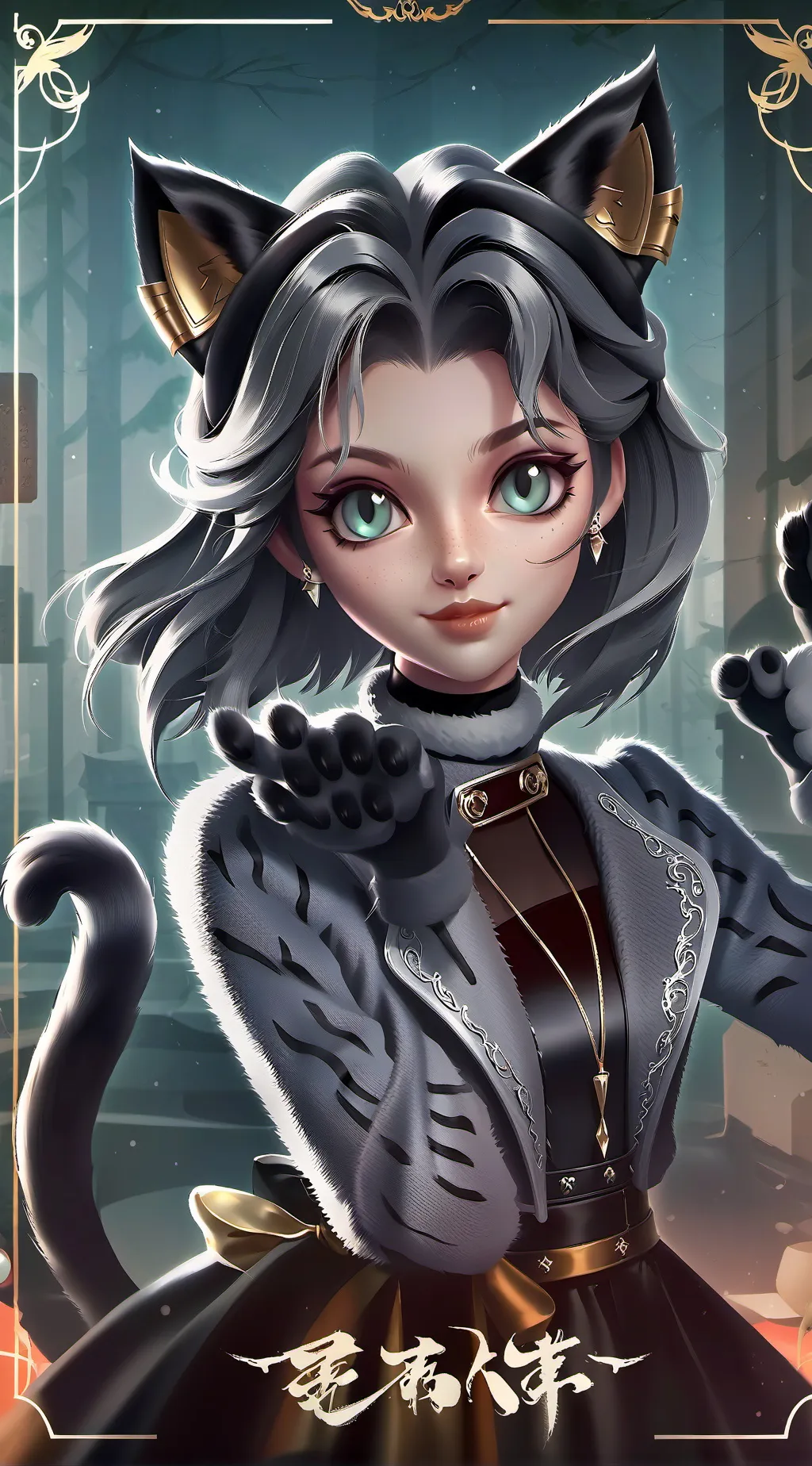 ai character: Shadow the Sassy Feline Spirit background