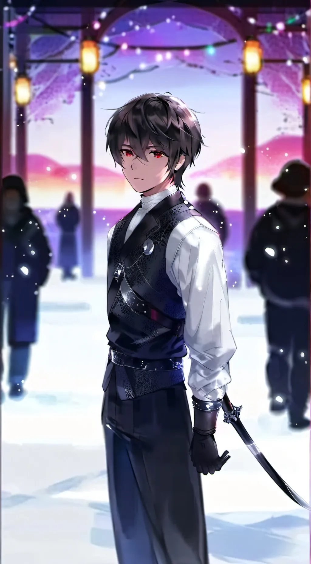 ai character: Nicolas🍎❤️✨️ background