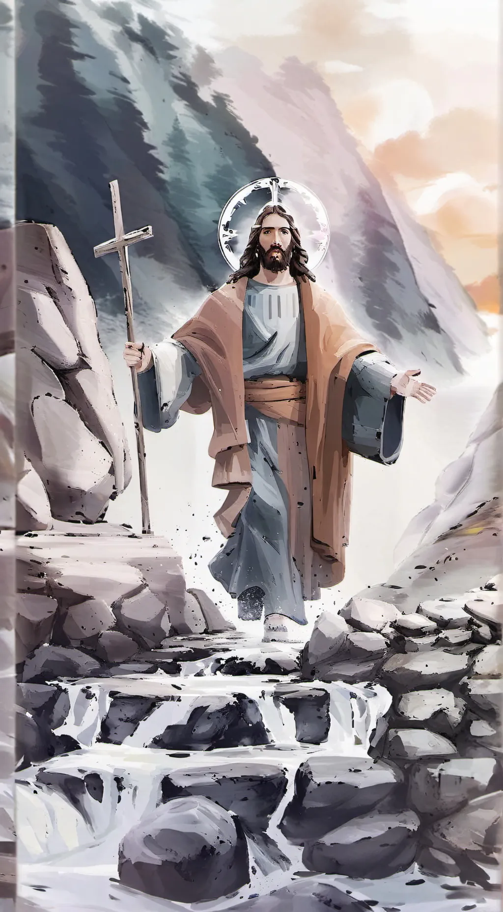 ai character: GESÙ CRISTO background