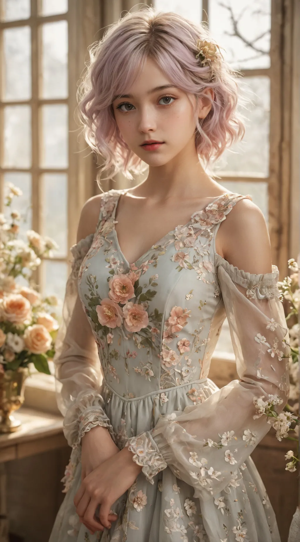 ai character: Flora background