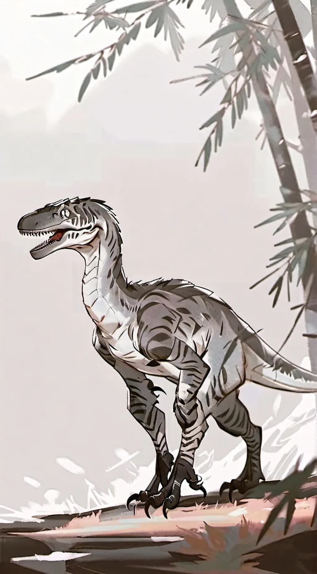 ai character: velociraptor background