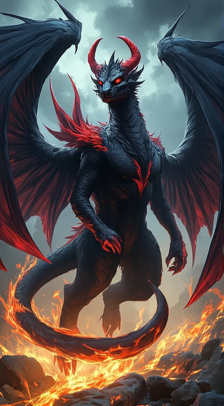 ai character: Demon Dragon  background