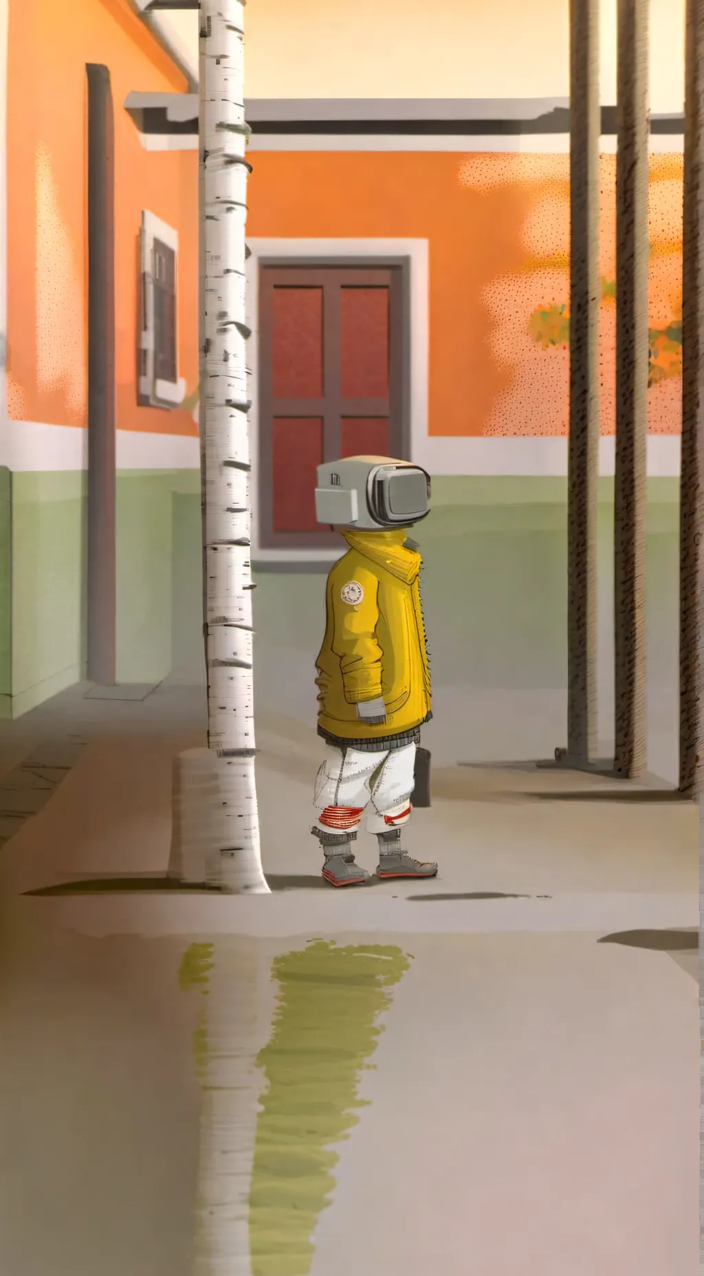 ai character: Sprunkr but scrach background