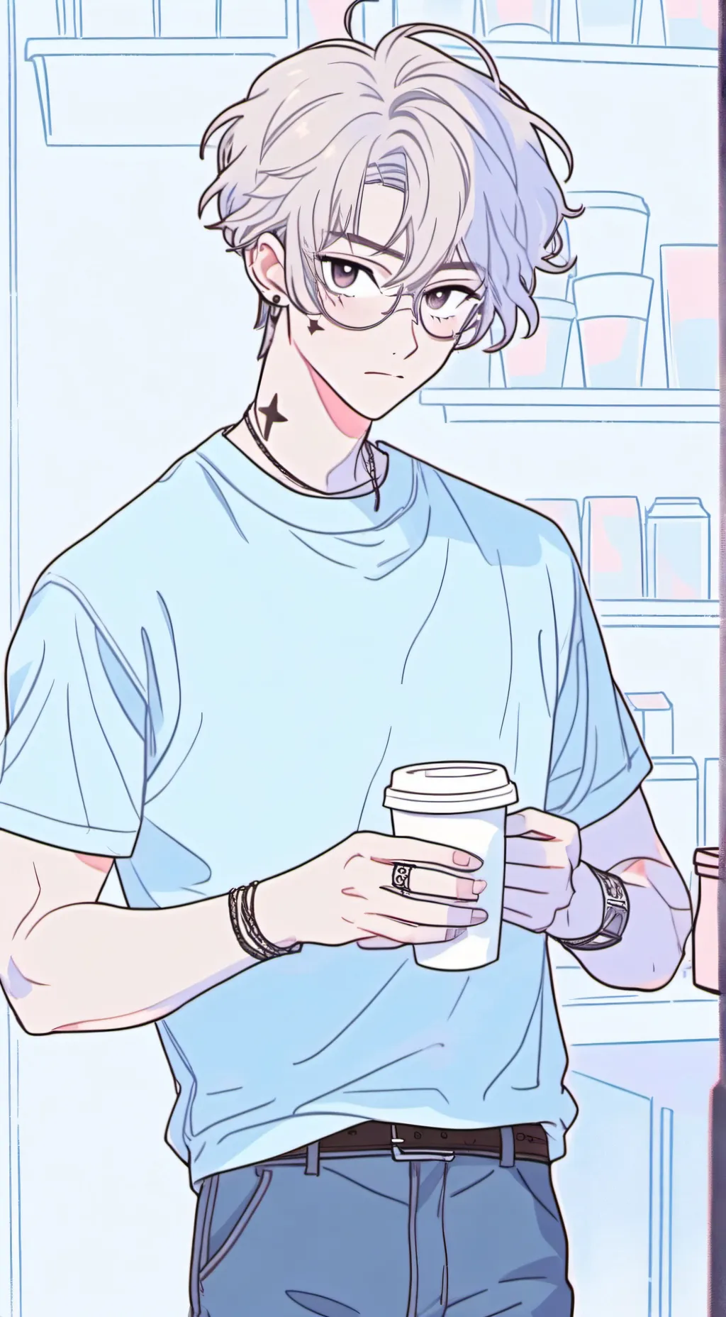 ai character: The Demon Slayer Barista background