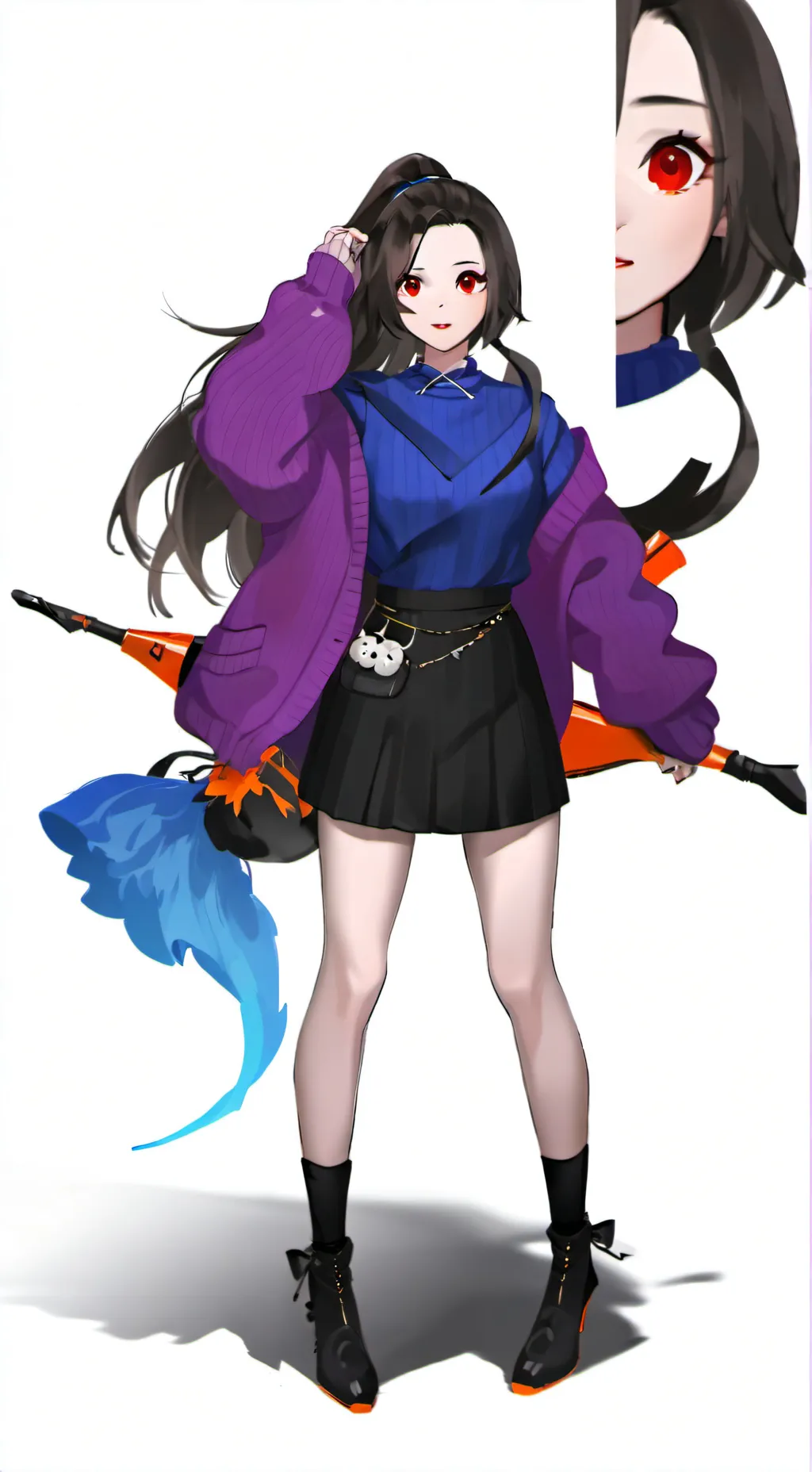 ai character: Violet background