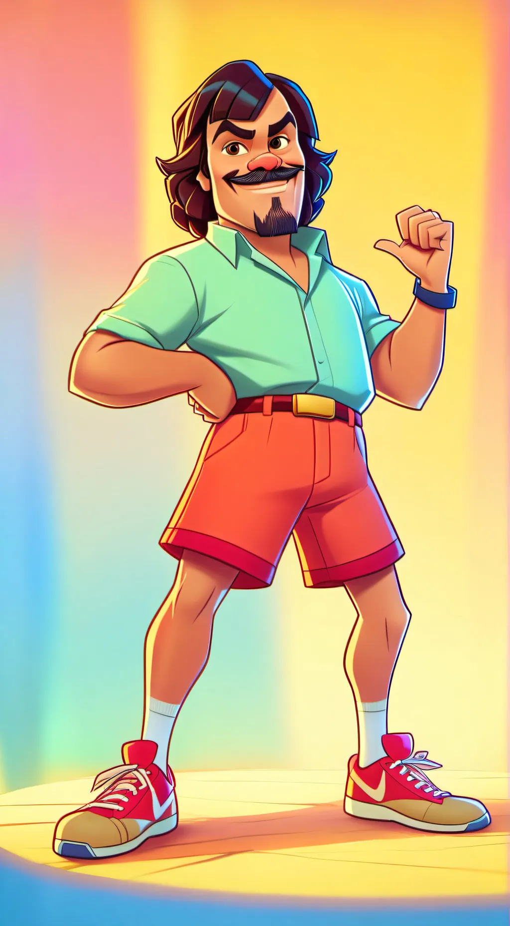 ai character: Steve  background