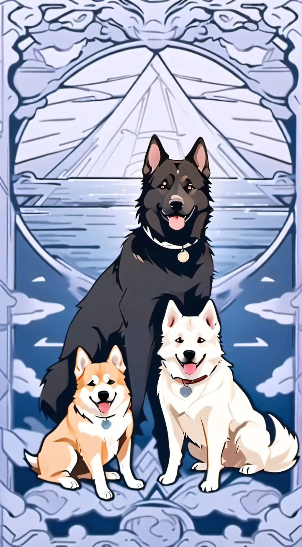 ai character: the three dogs background