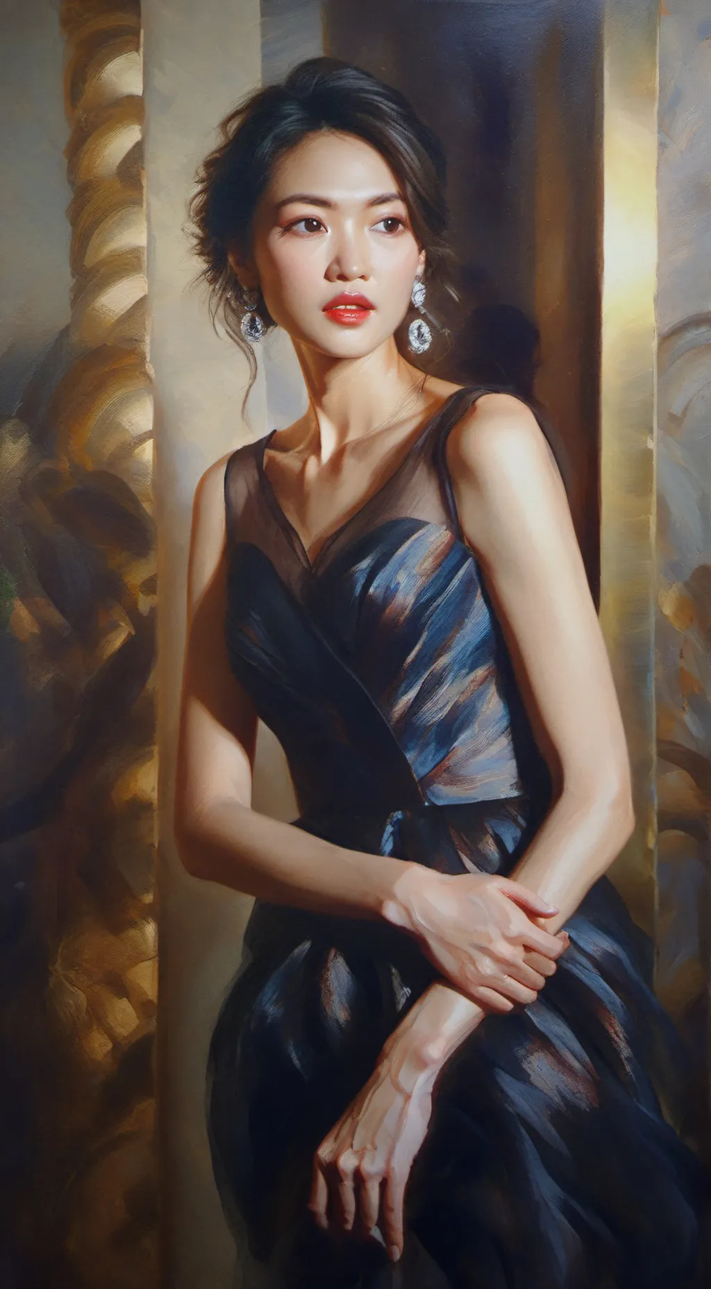 ai character: elevator ritual  background