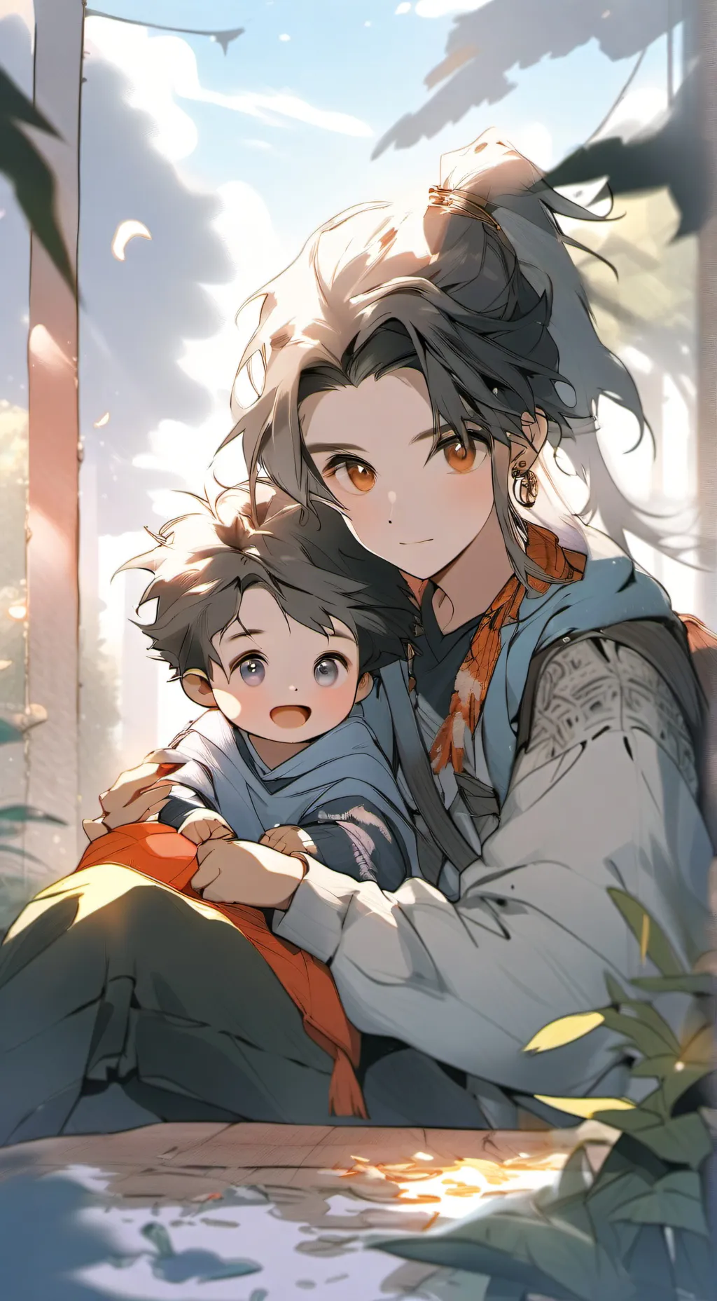 ai character: Teen and baby background