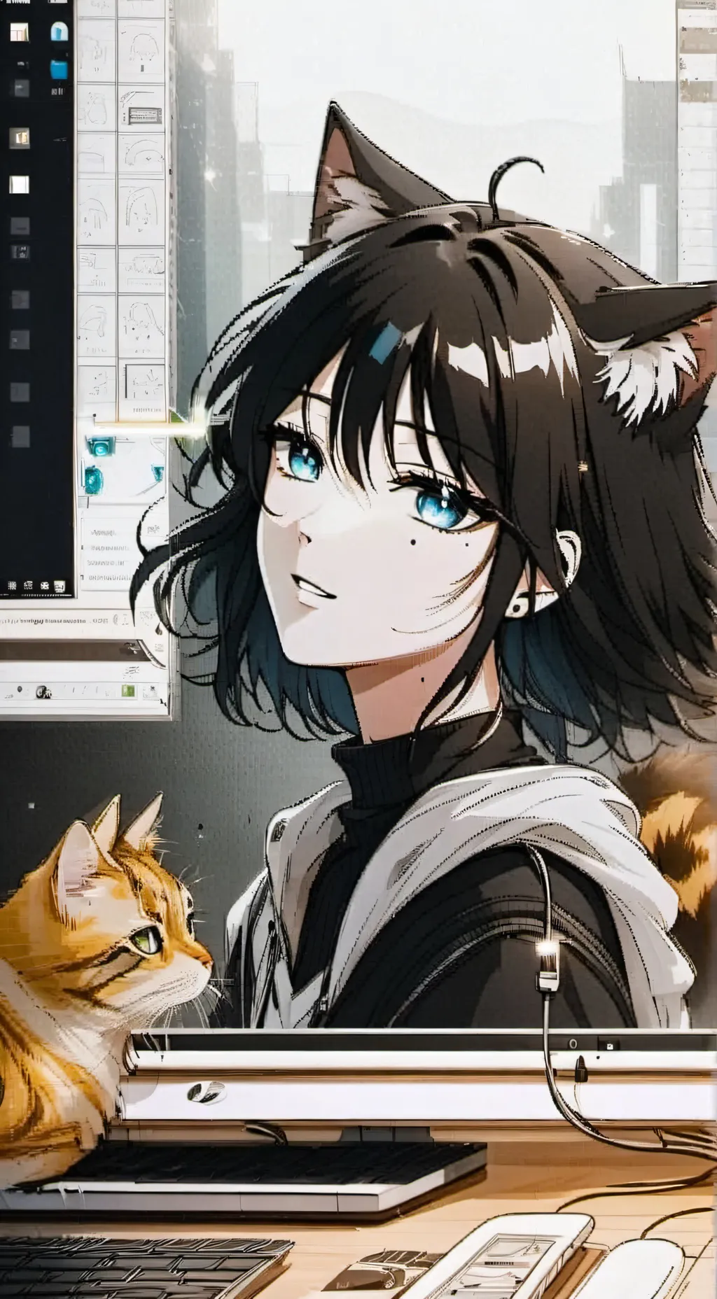 ai character: CyberByte background