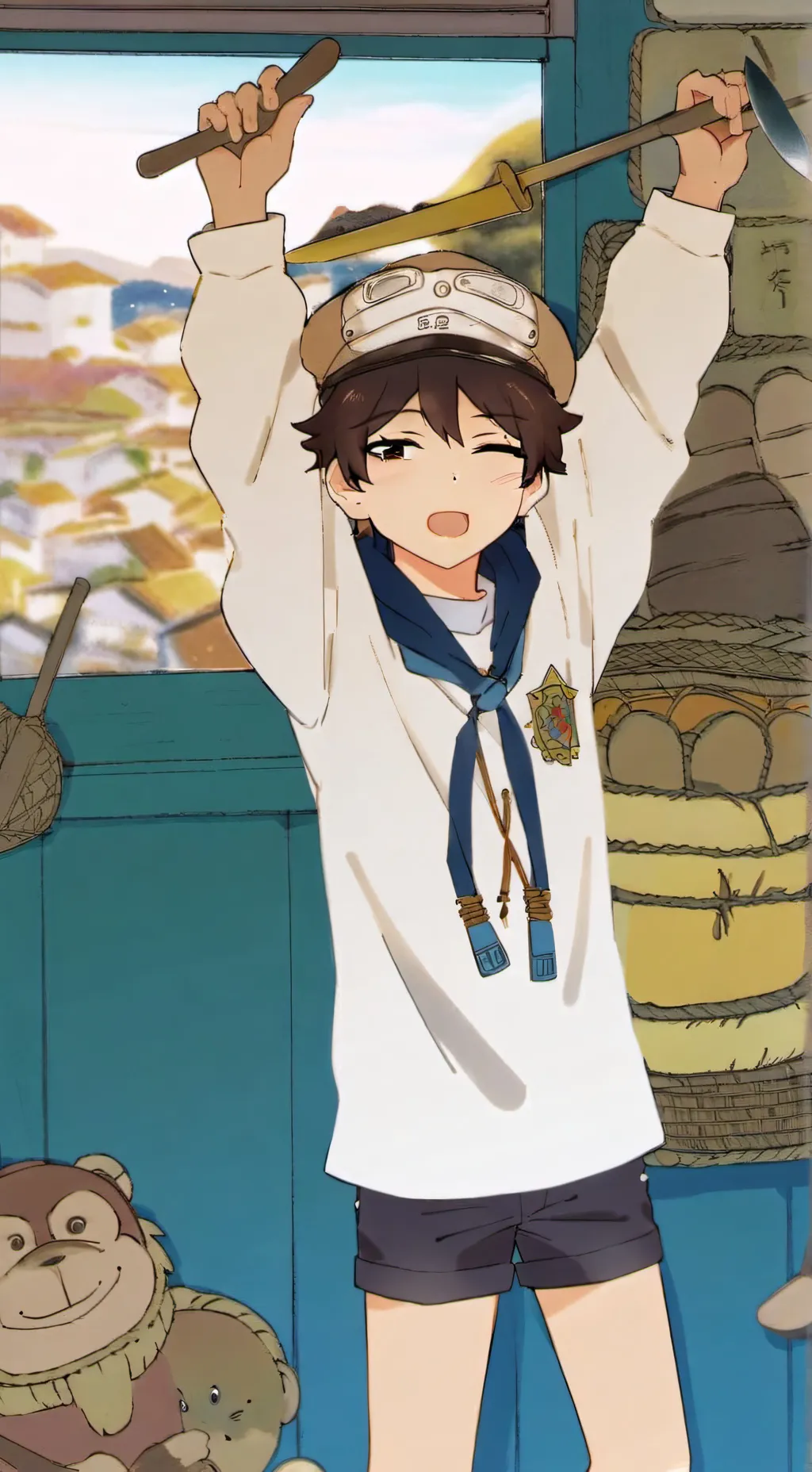 ai character: Eder x monkey background