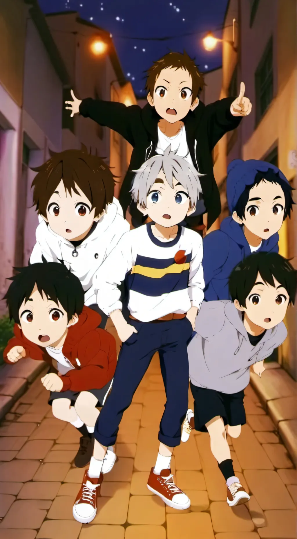 ai character: A bunch of kids background