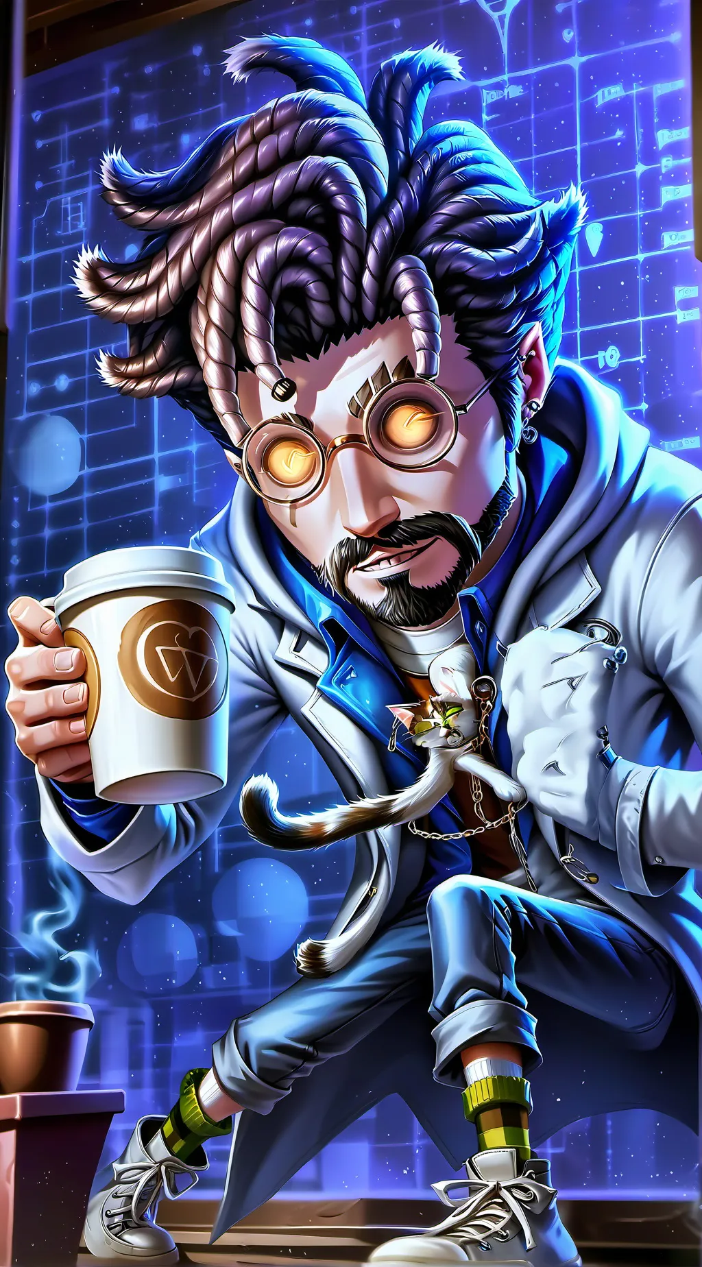 ai character: Quantum Latte Theorist background
