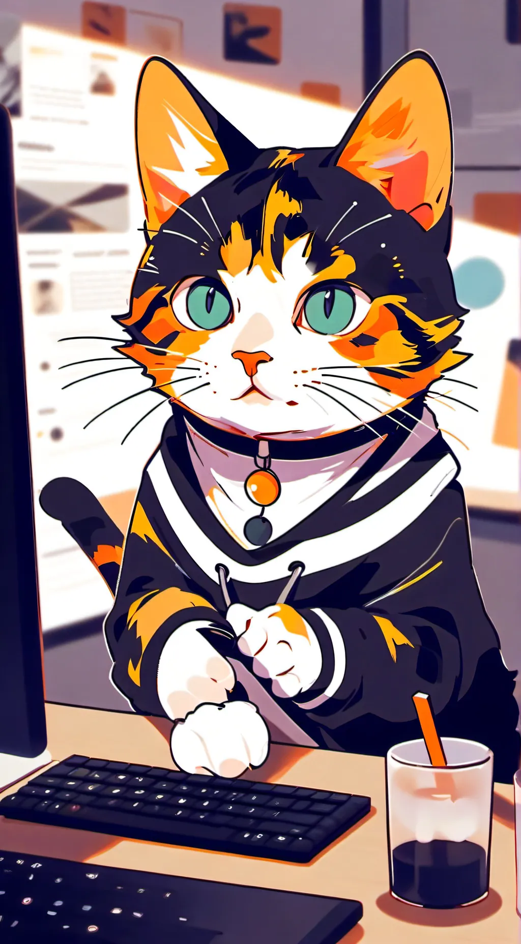 ai character: AshaPixel background