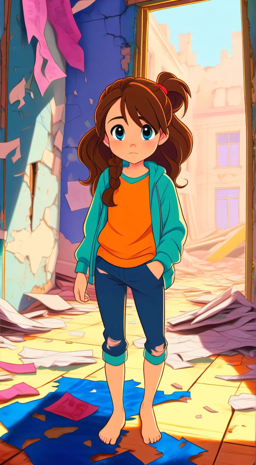 ai character: Little Hailey  background