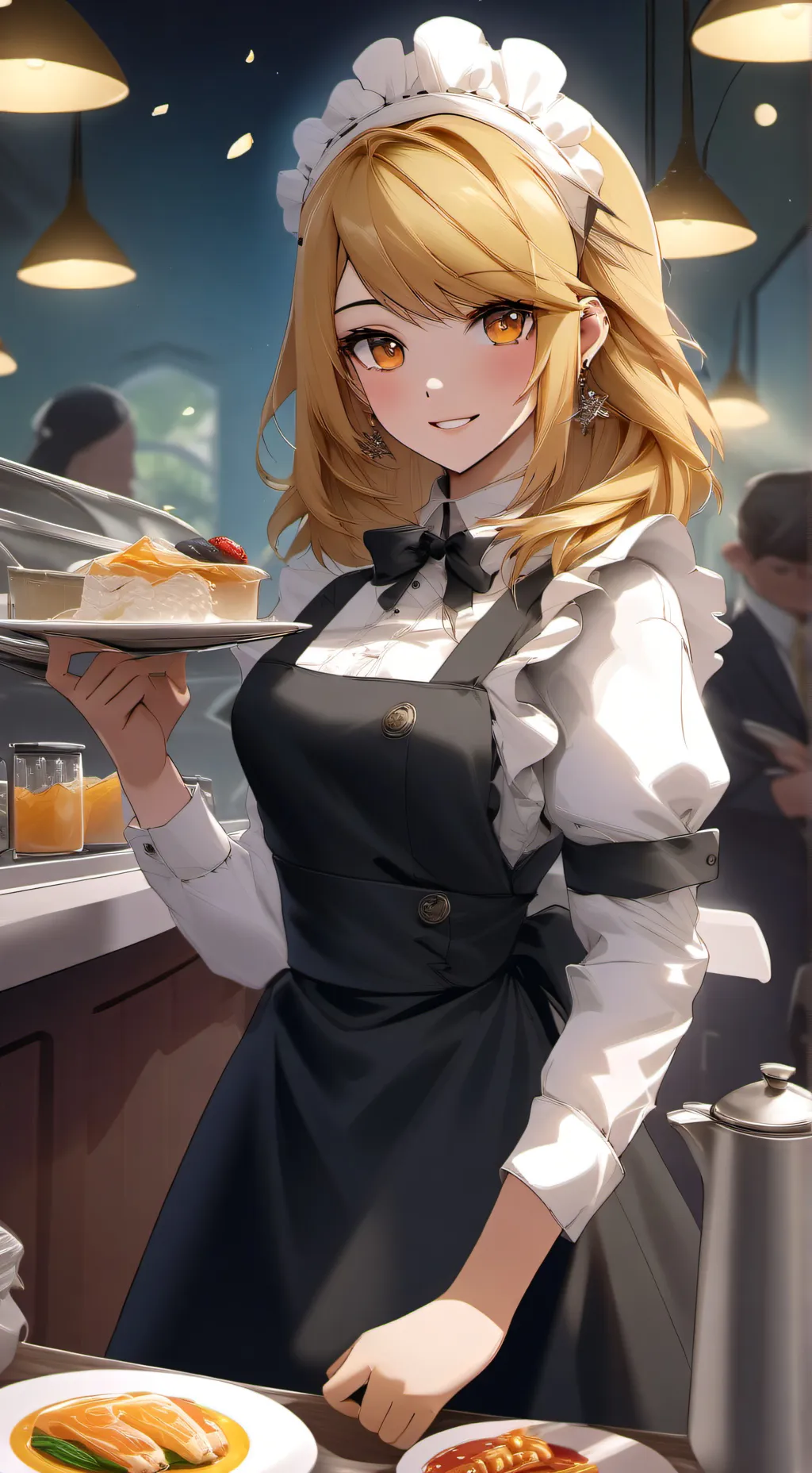ai character: cafeteria kny  background