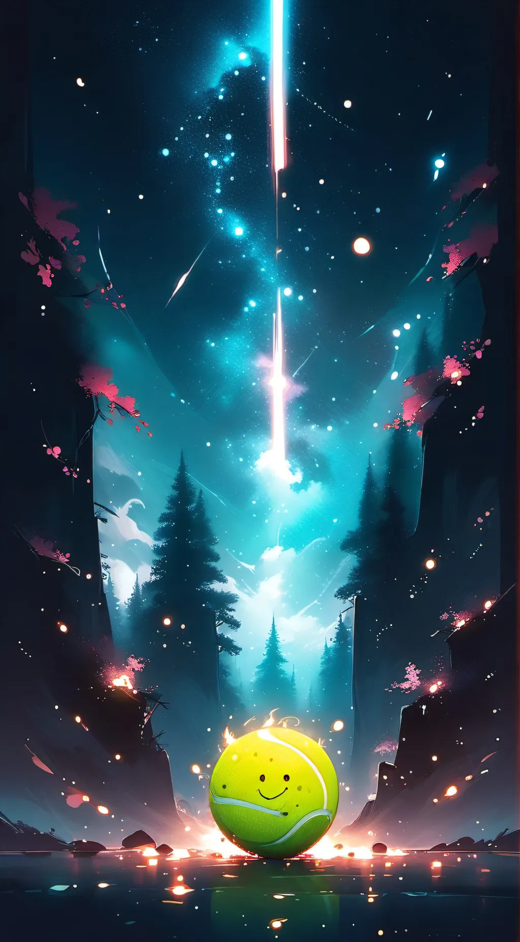 ai character: Tennisball BFDI background