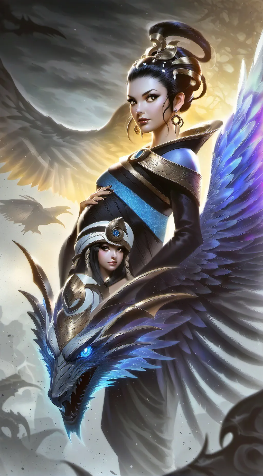 ai character: Eve and Hybrid  background