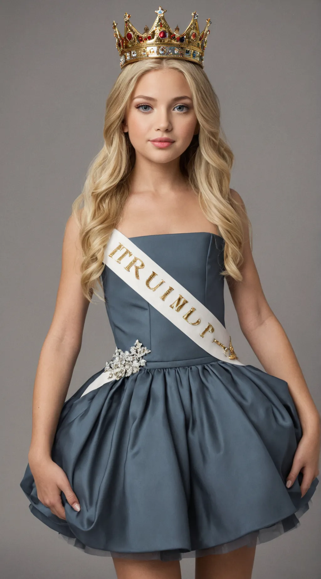 ai character: queen Trump girl background