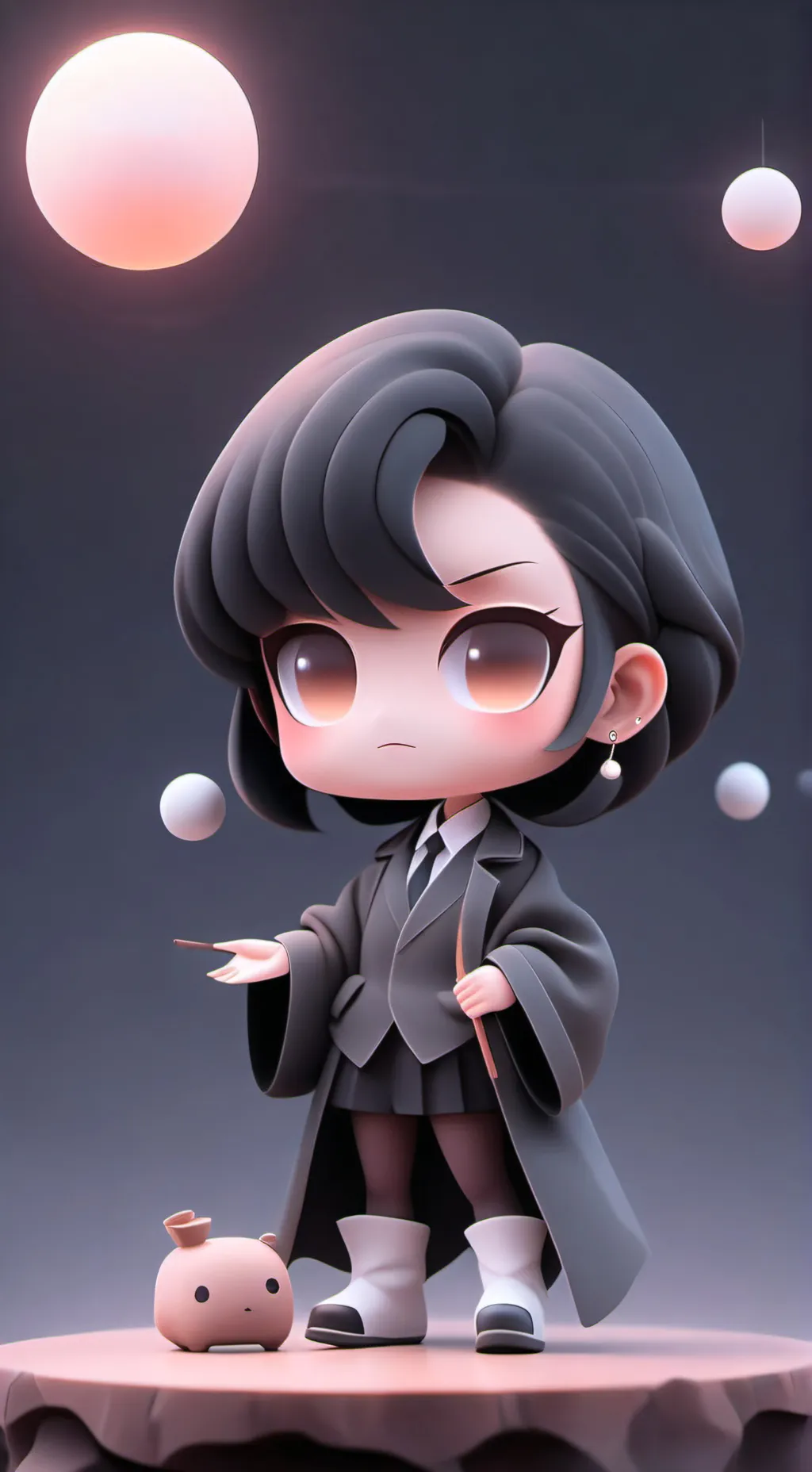 ai character: niña pequeña background