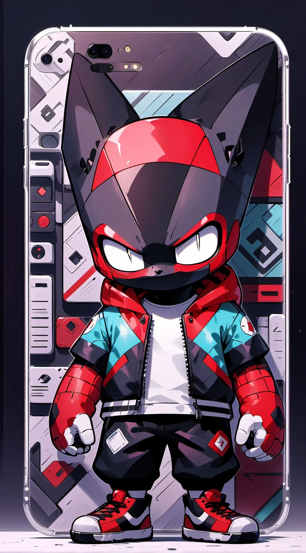 ai character: Gato robot  background