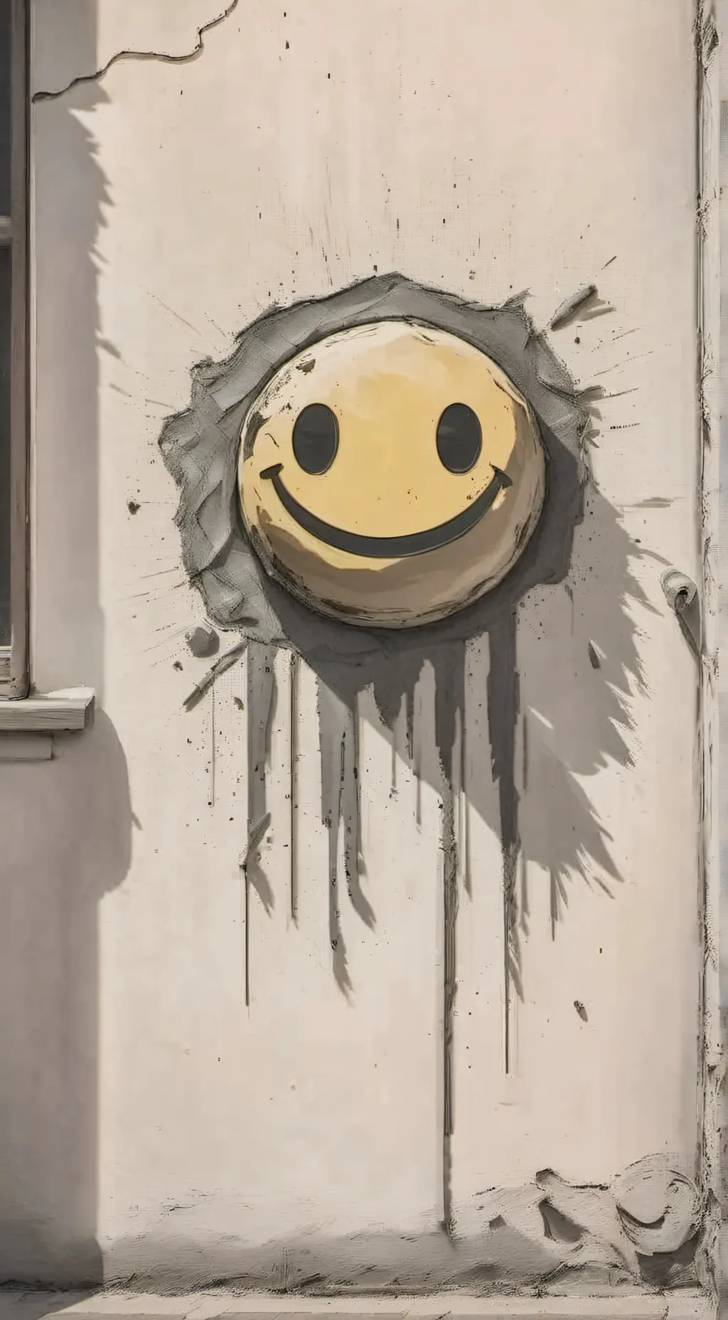 ai character: happy face  background