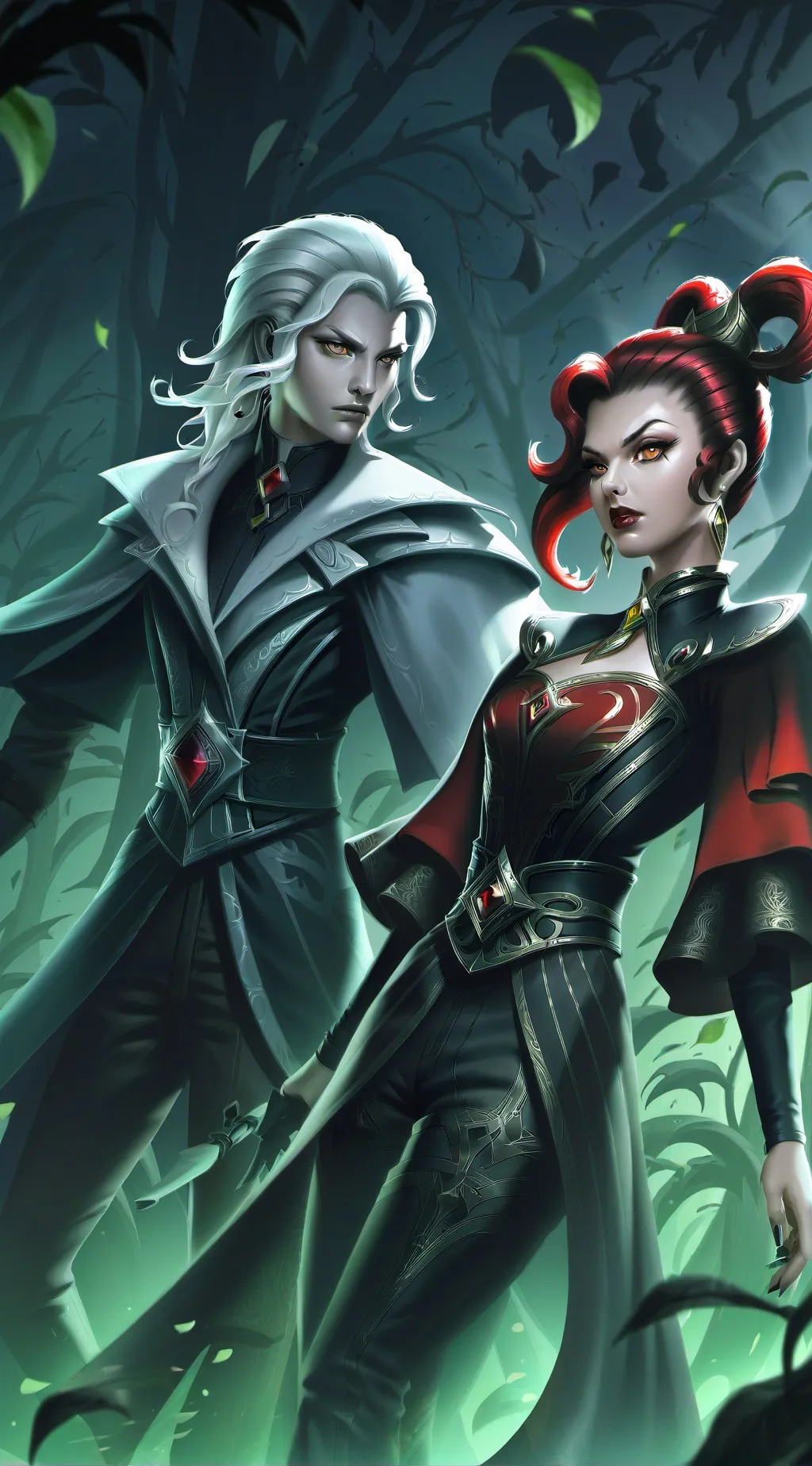 ai character: ana y Camila  background