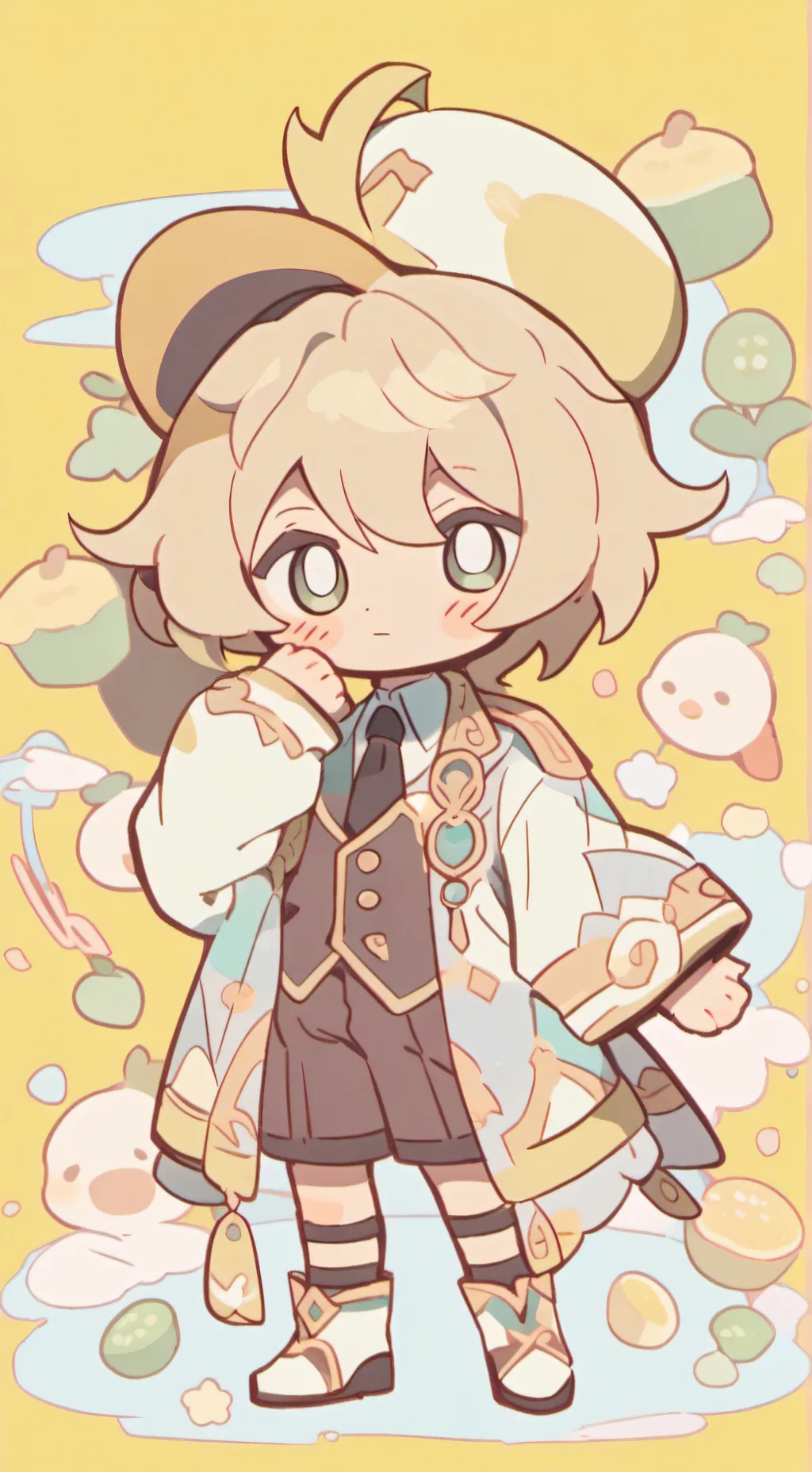 ai character: Pure vanilla cokie background