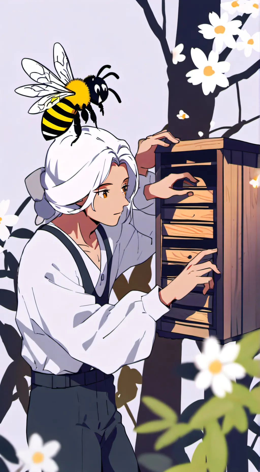 ai character: Bee hive background